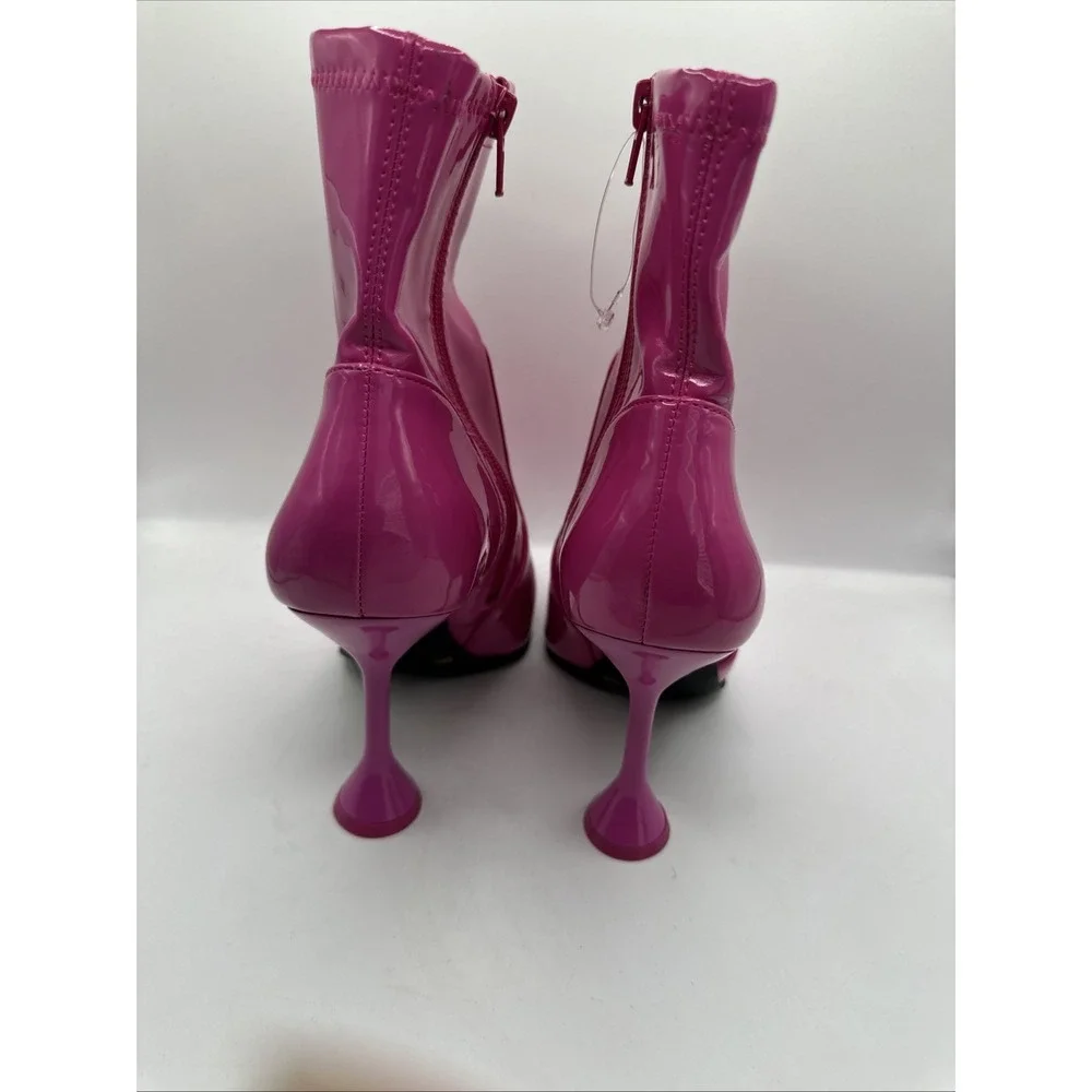New INC‎ International Concepts Hot Pink Ankle Boots Patent Barbiecore Size 8M